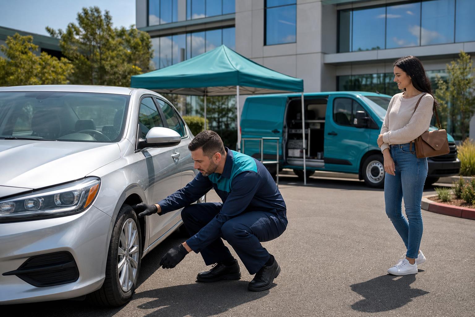 Roadscue mobile mechanic servicing a car on-site